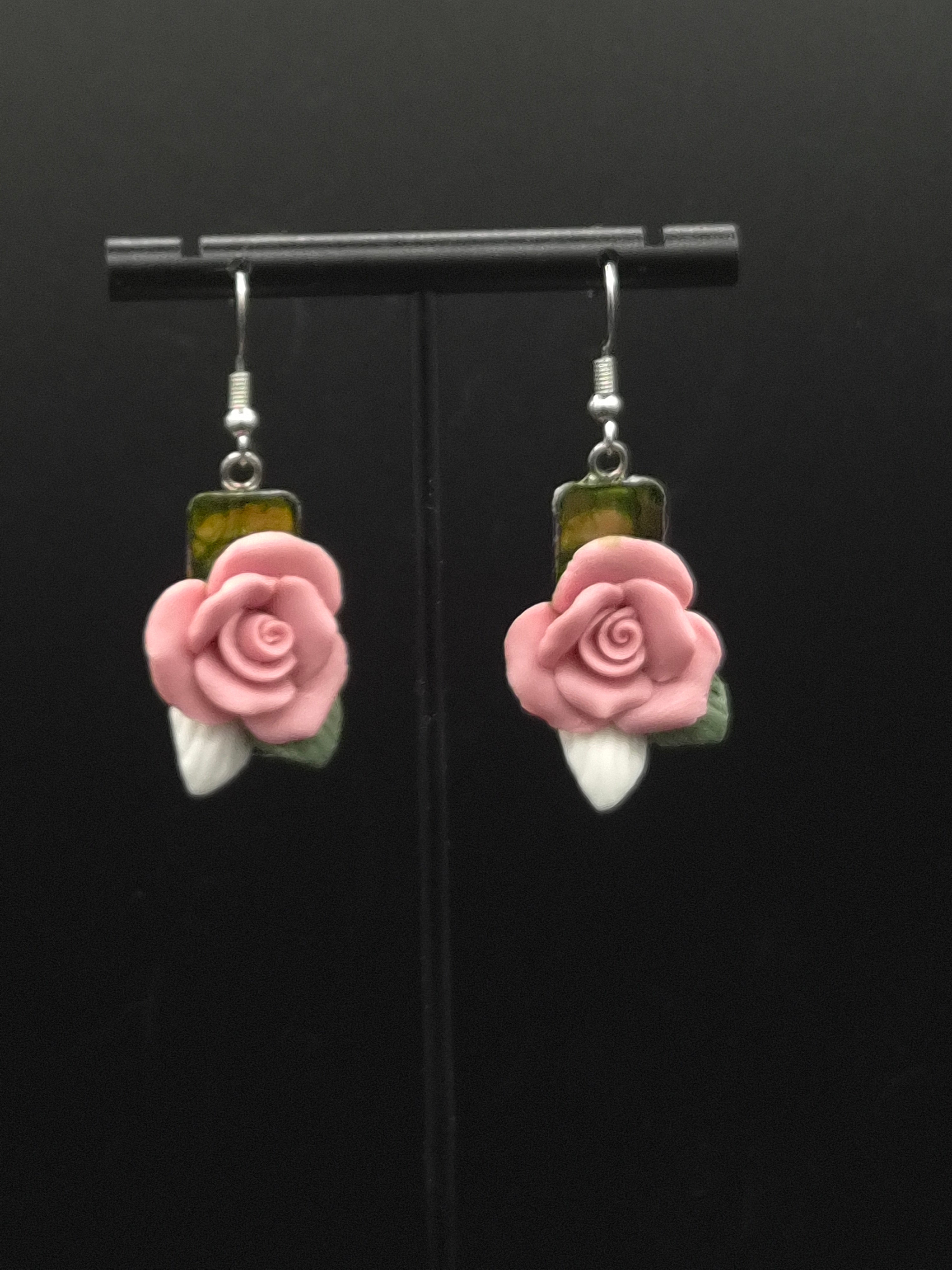 Silver Rose Stud Earrings For Women Floral Jewelry Gift Elegant Everyday Accessory