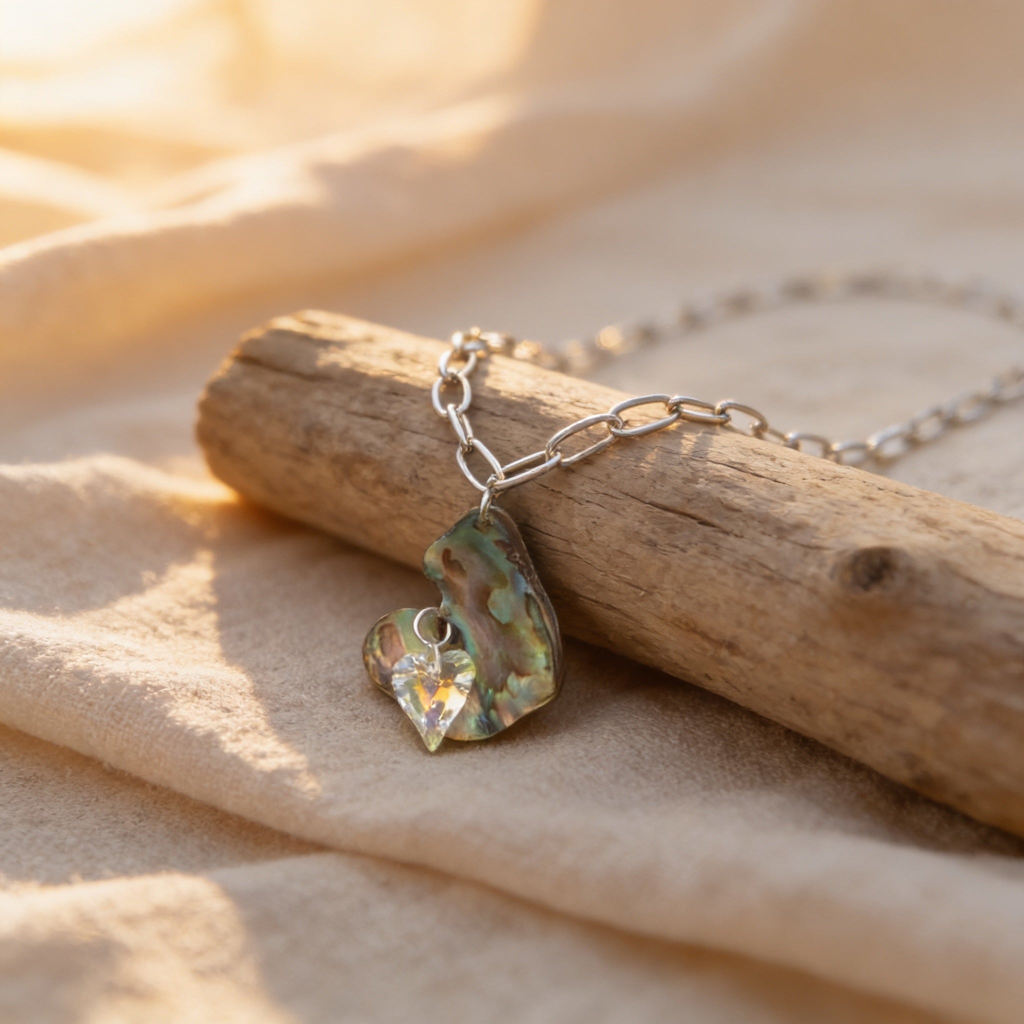 Heart and Abalone Necklace