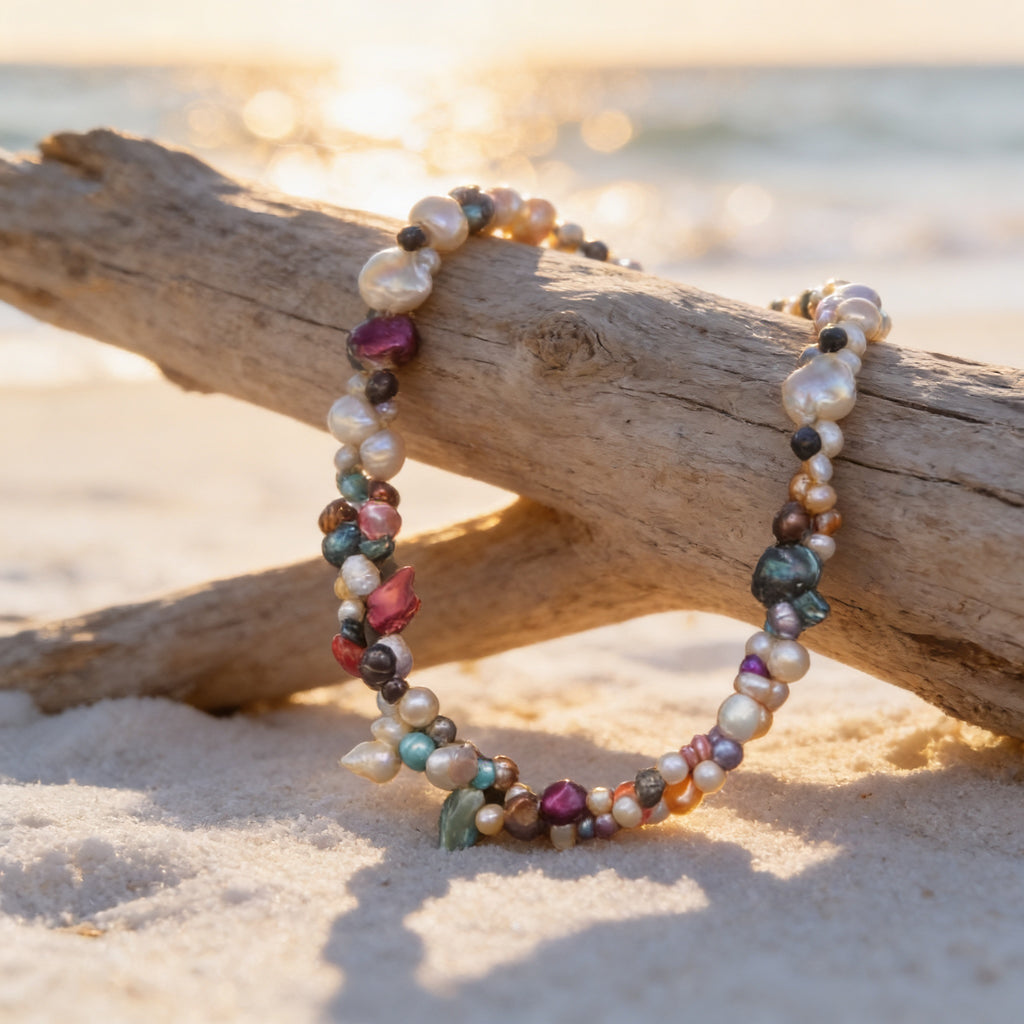 Elegant Twisted Pearl Necklace With Freshwater Pearls