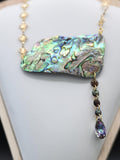 Abalone Dangle Earrings With Iridescent Shell And Sterling Silver Hooks