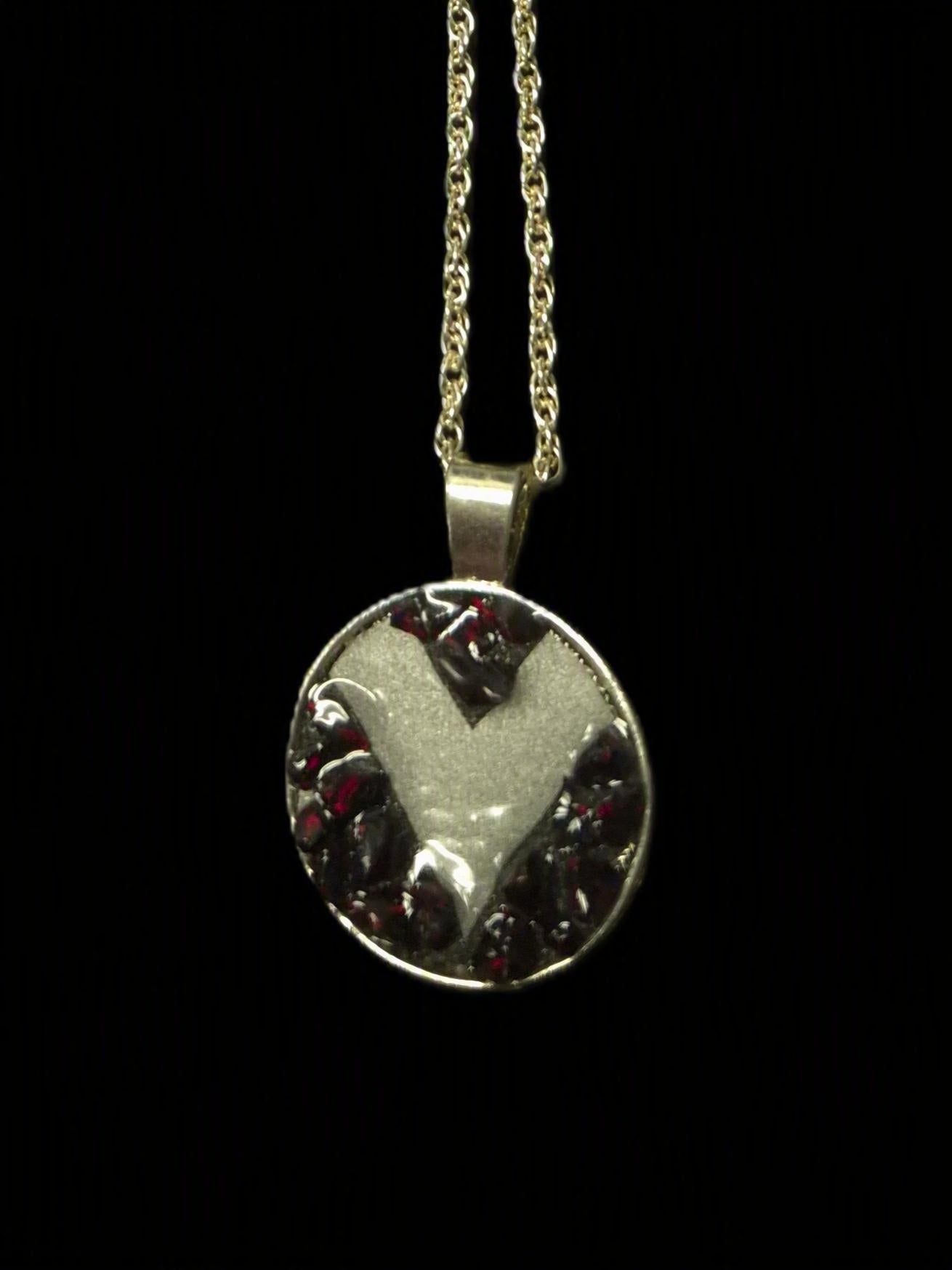V Shaped Opal Pendant Necklace On Sterling Silver Chain With Contemporary Silhouette For Everyday Wear