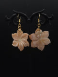 Dyed Mother of Pearl Flower Earrings Handmade for Elegant Summer Style