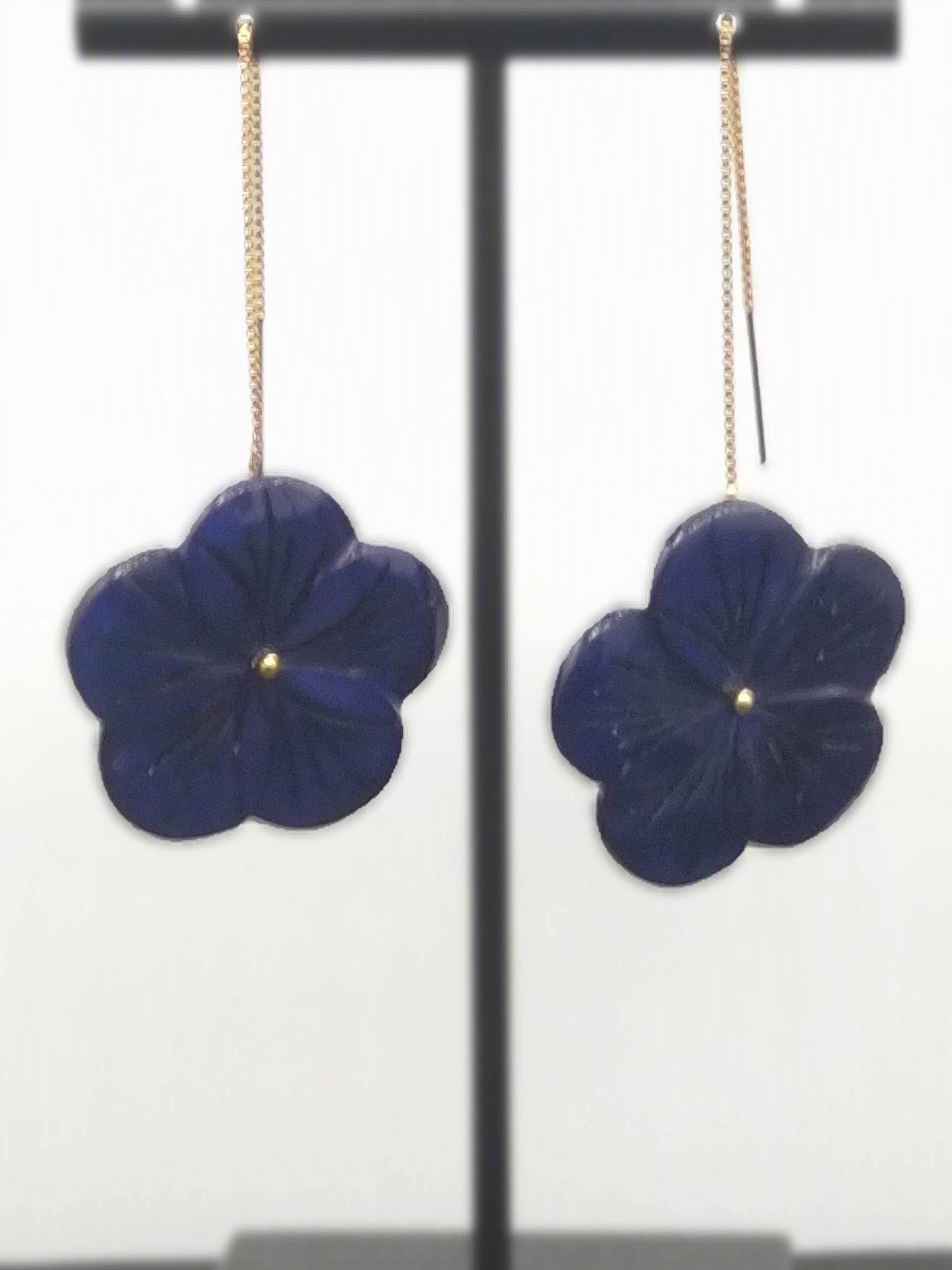 Dyed Mother of Pearl Flower Earrings Handmade for Elegant Summer Style