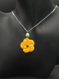 Dyed Mother Of Pearl Flower Necklace With Jasper Center Signature Studio Edition