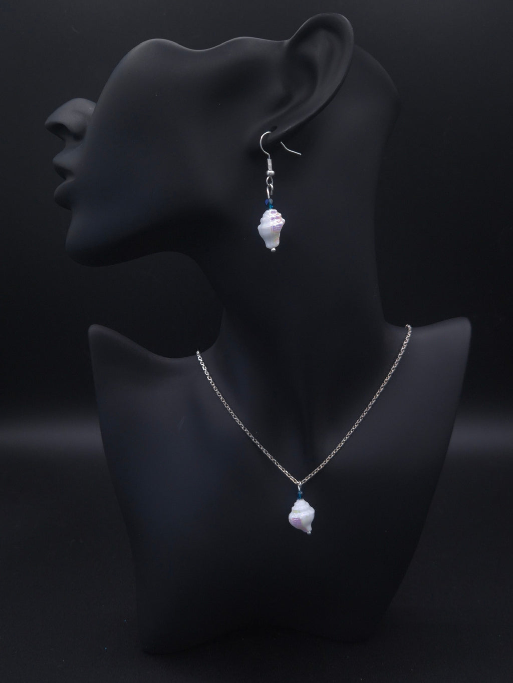 Conch Earring and Necklace Set for Oceanic Beach Jewelry Collection