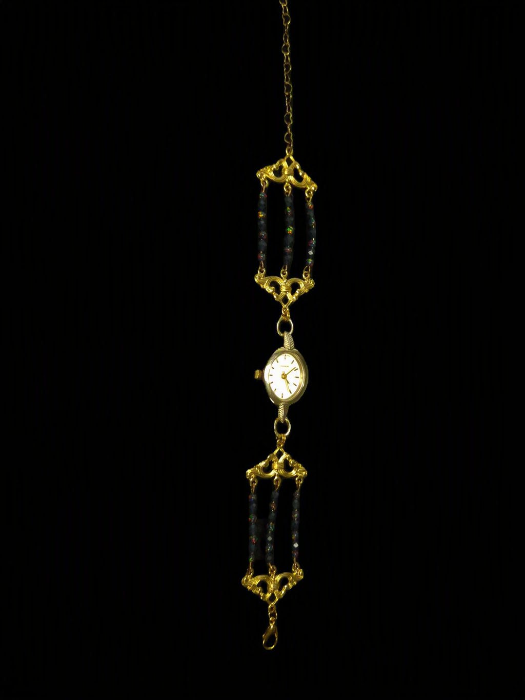 Gold Opal Sapphire Watch Luxury Timepiece For Elegant Style