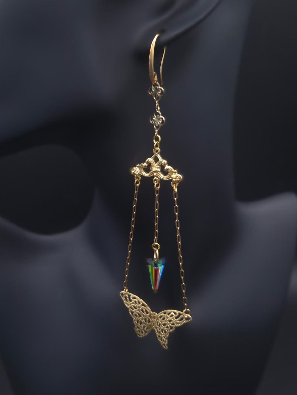 Butterfly and Crystal Earrings