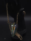 Crystal and Abalone Necklace with Shell Inlay Jewelry