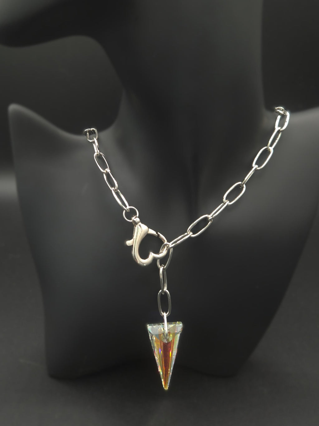 Crystal and Heart Necklace