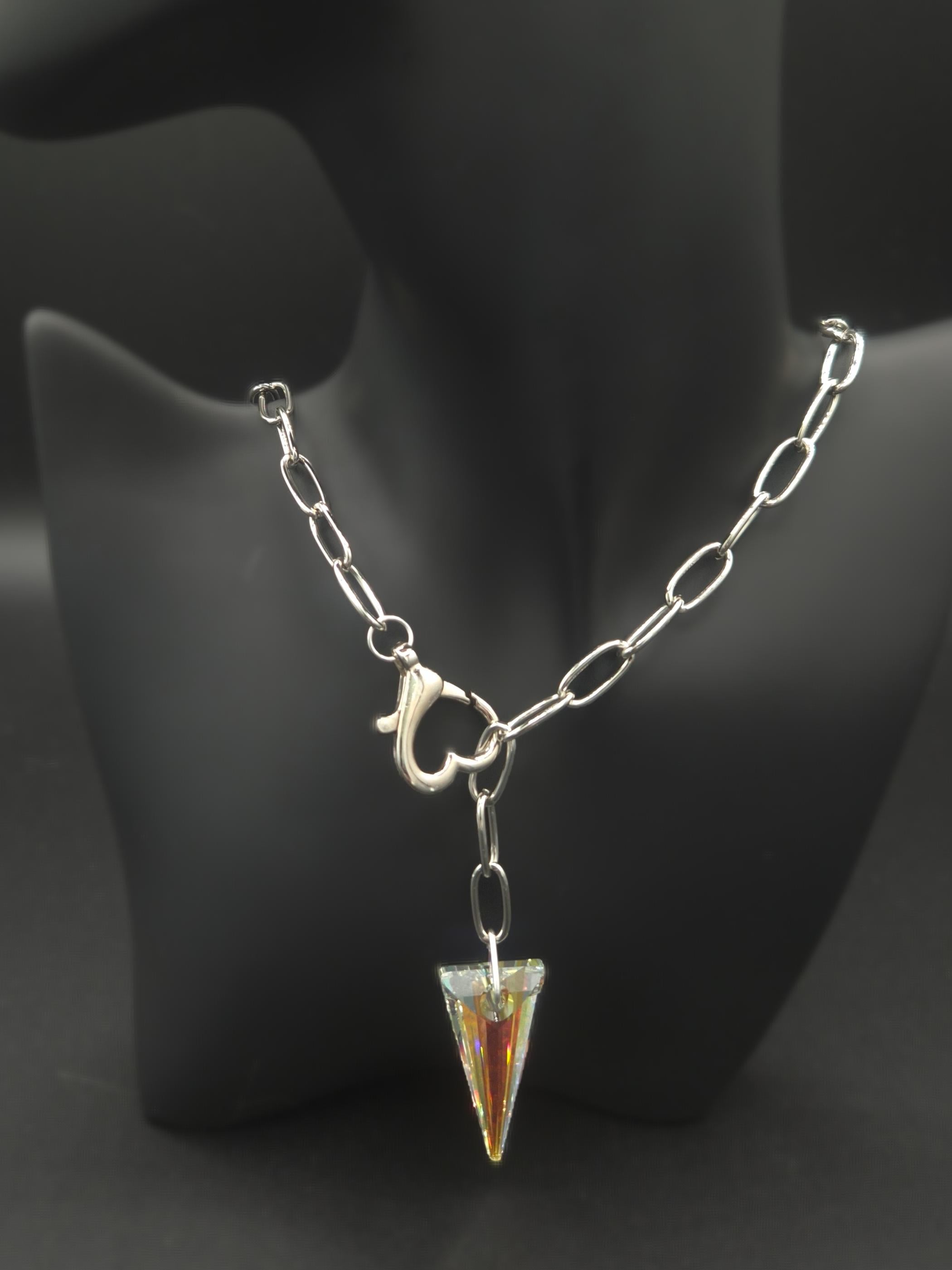 Crystal and Heart Necklace