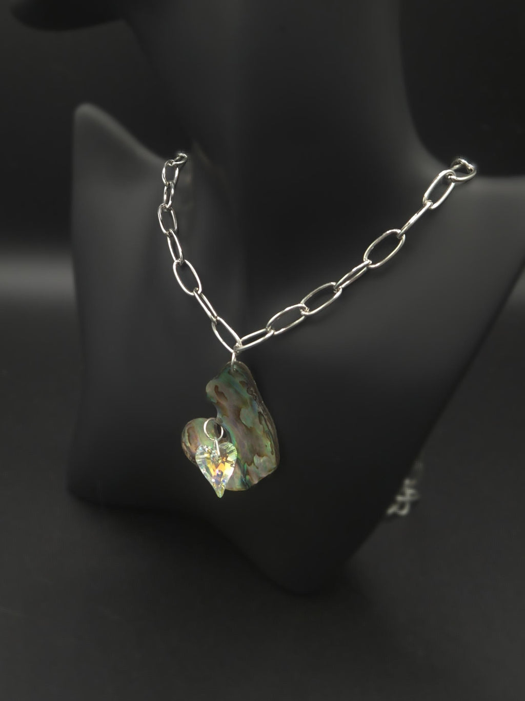 Heart and Abalone Necklace