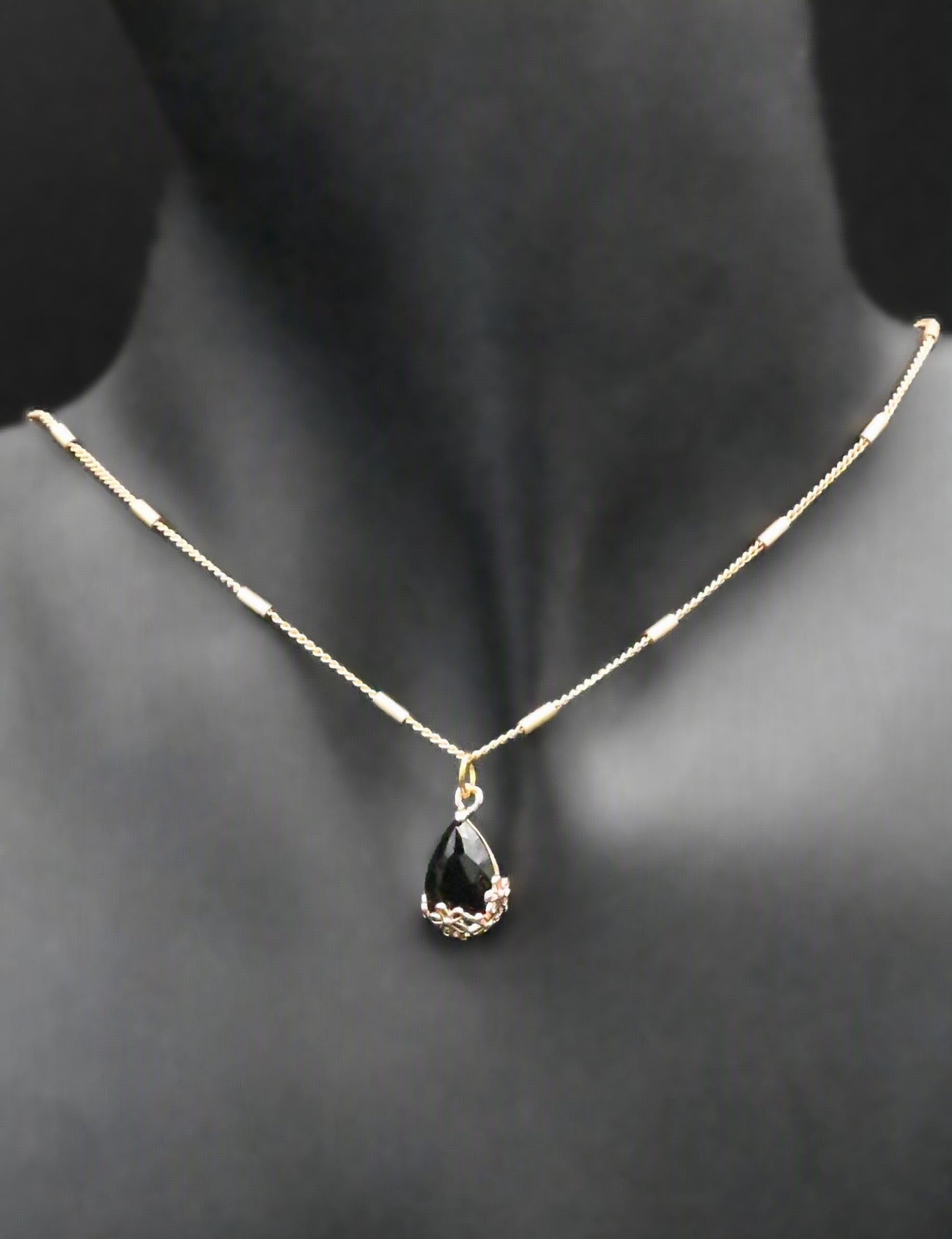 Flower Teardrop Necklace With Crystal Pendant For Women