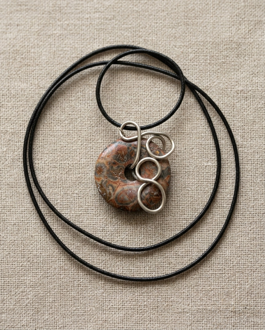 Pendant Necklace — Organic Flat Lay | Generated by Modelize