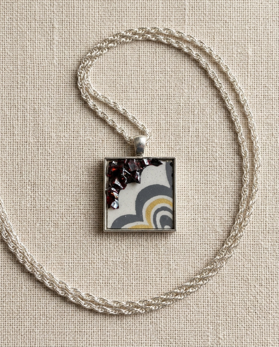 Pendant Necklace — Organic Flat Lay | Generated by Modelize