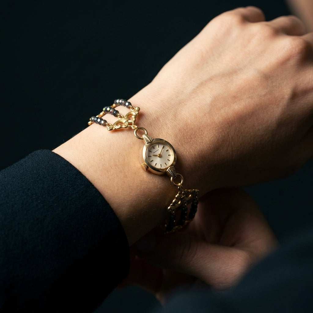 Gold Opal Sapphire Watch Luxury Timepiece For Elegant Style