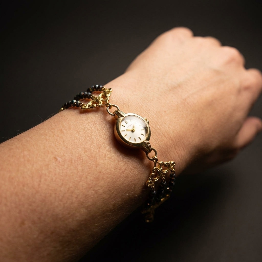 Gold Opal Sapphire Watch Luxury Timepiece For Elegant Style