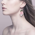 Silver Rose Stud Earrings For Women Floral Jewelry Gift Elegant Everyday Accessory