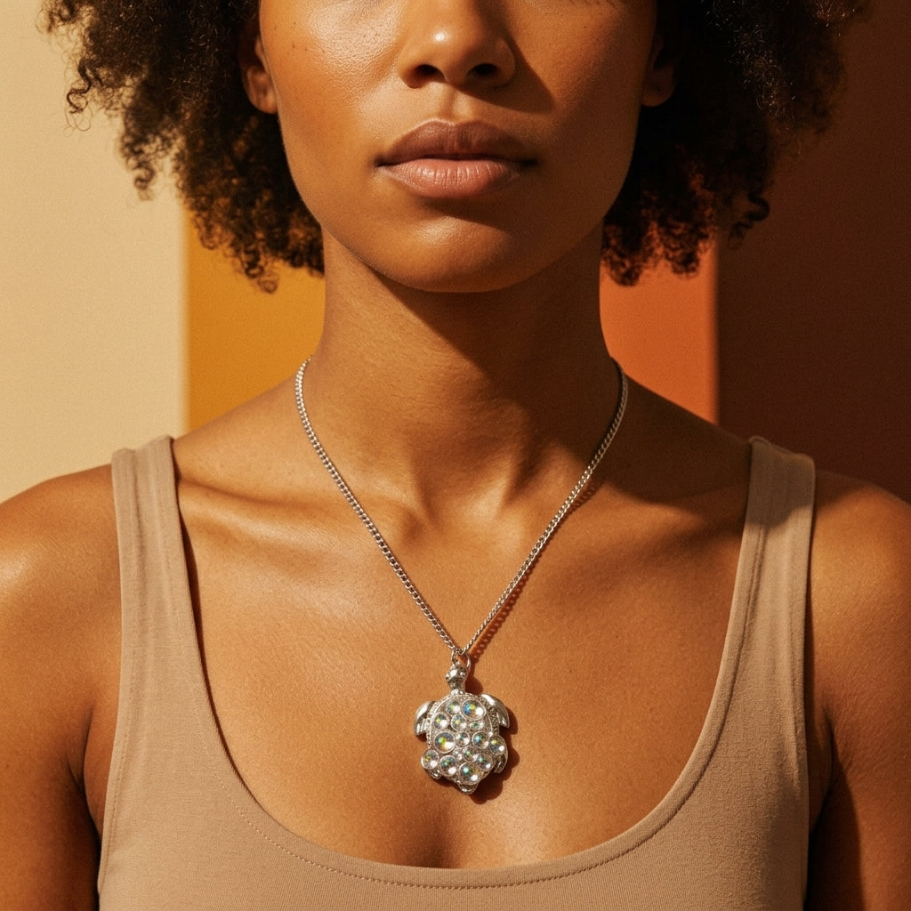 Bubble Turtle Necklace Ocean Charm Pendant For Women Gift Idea