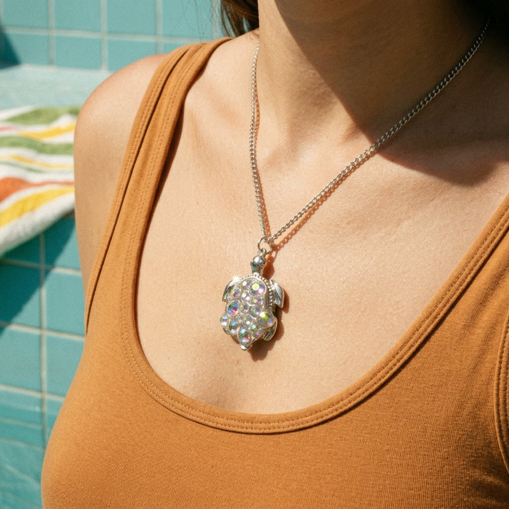 Bubble Turtle Necklace Ocean Charm Pendant For Women Gift Idea